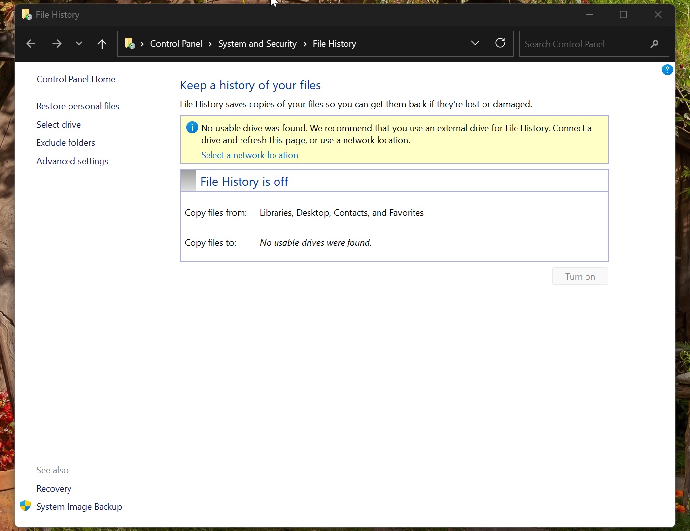 Windows 11 File History